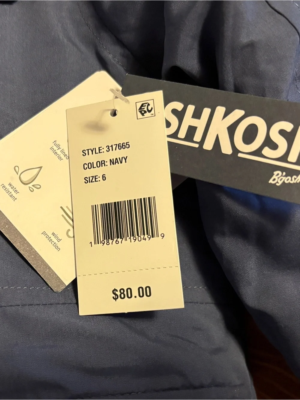 NWT OshKosh B’gosh Boys Heavyweight Winter Parka Jacket Coat Sherpa Hood Blue